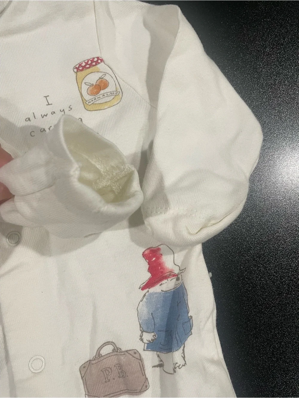 Marks & Spencer Cream Paddington Baby Footed Onesie Fits 3-6 mo. 🐻 🍊